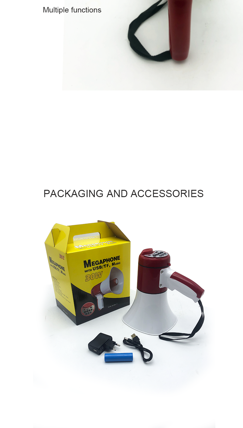 30w Battery Powered Hand-held Strong and Portable Microphone Horn Speaker06.png