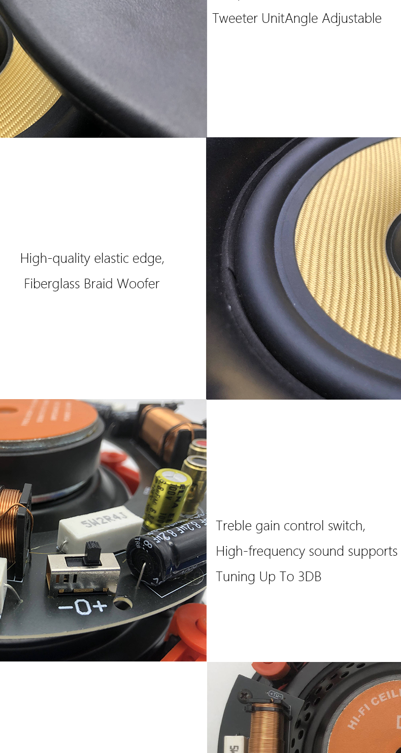 3.Fixed Resistance Coaxial Treble Pitch Tweeter Frameless Ceiling Speaker.png